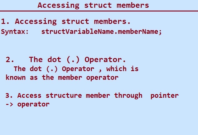 access structure members in c programming Language.