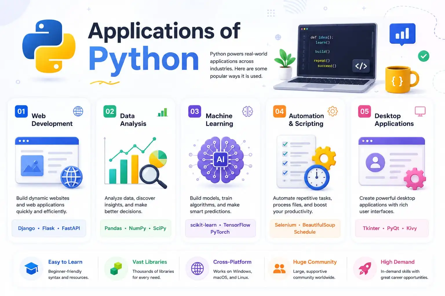 Python Applications - Web Development, AI, Data Science, Game Development